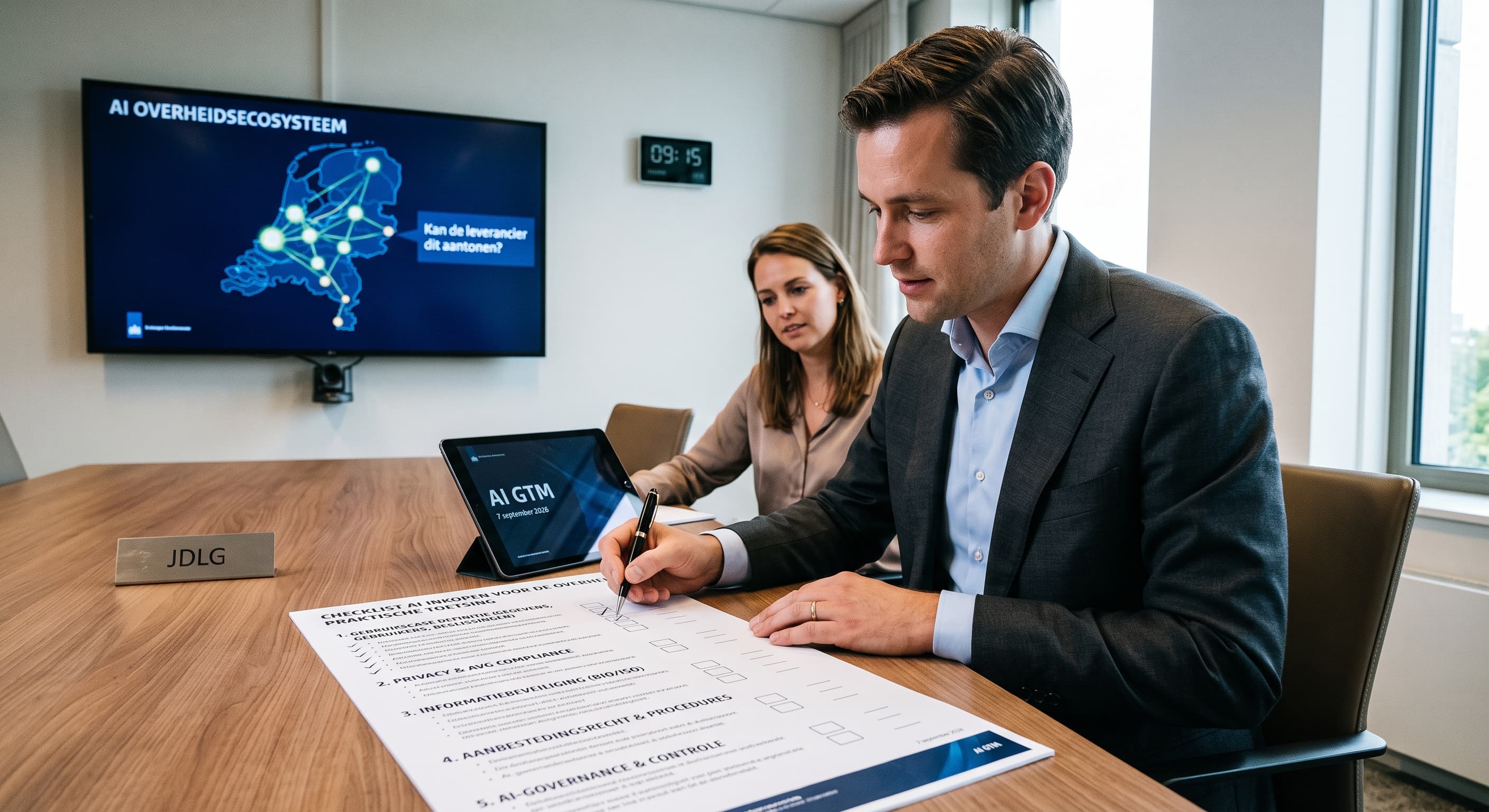 AI inkopen voor de overheid: praktische checklist voor privacy, security, aanbestedingsrecht en controle